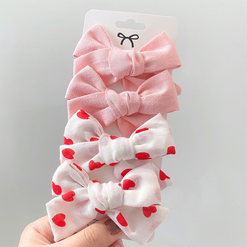 4 bucăți/set agrafă de păr de tricotat cu leopard Agrafe de păr cu fundă drăguț Agrafe de păr lucrate manual Barrette pentru fete Accesorii de păr pentru copii