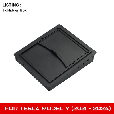 Pentru Tesla Model Y Cutie de depozitare ascunsă Consolă centrală pentru mașină Cotiera față și spate Flocare stratificată Grilă organizată Container Slide