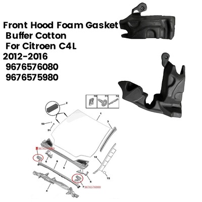 1 pár első motorháztető hab tömítés tömítés Citroen C4L 2012-2016 9676576080 9676575980 motortér burkolat puffer pamut szivacs alkatrészek