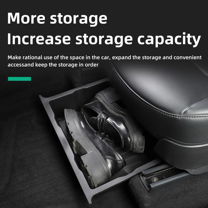 Cutie de depozitare TPE sub scaun pentru Tesla Model Y 2017-2024 Consolă centrală Organizator Coșuri de gunoi Accesorii pentru tavă de gunoi.