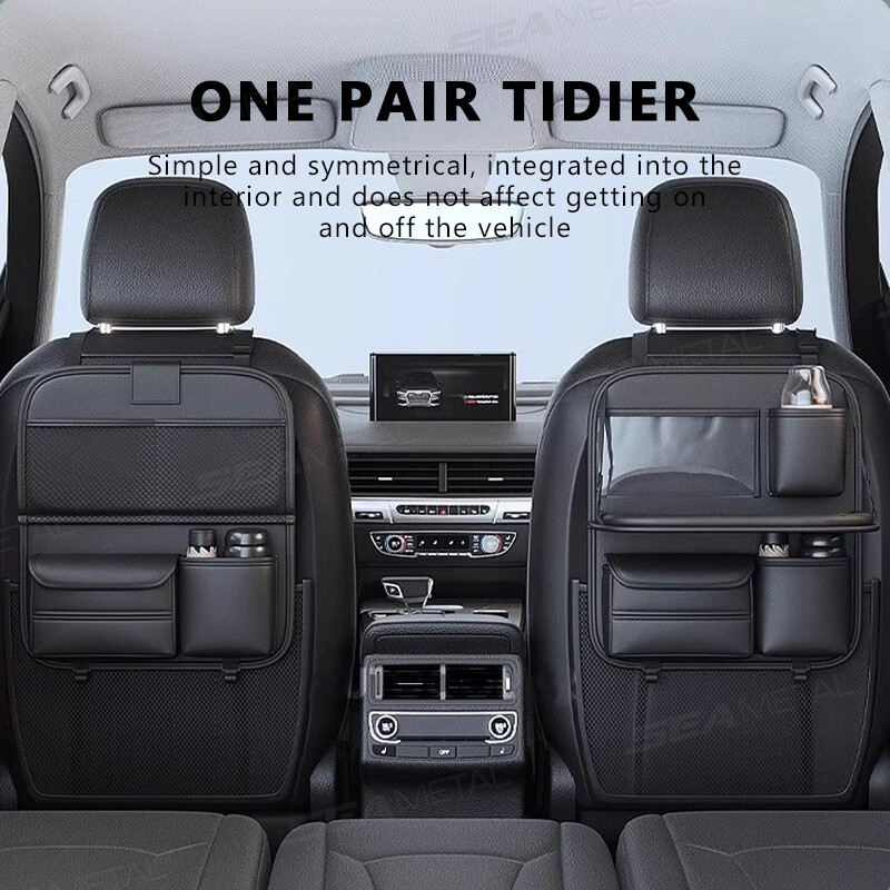 SEAMETAL Geantă de depozitare pentru spătar scaun auto Geantă pentru agățat cu mai multe buzunare de capacitate mare pentru scaunul din spate pentru masă pliabilă