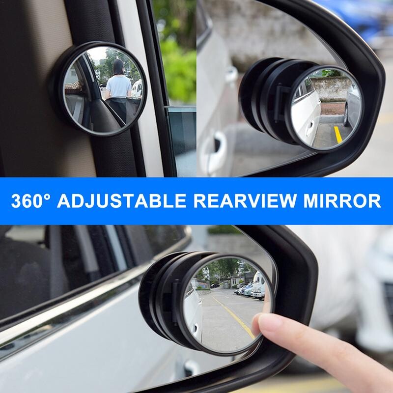 Oglindă pentru punct mort lateral, retrovizoare, reglabilă la 360 de grade Oglinzi auxiliare pentru punct mort, cu unghi larg, oglindă retrovizoare pentru mașină