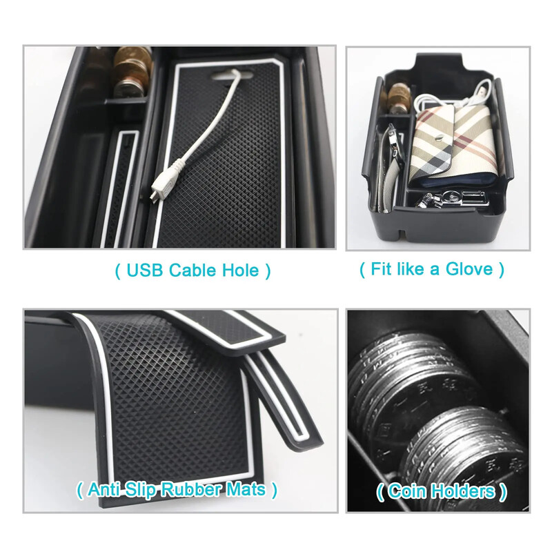 Organizator pentru consola centrală pentru Volvo XC40 2019 2020 2021 2022 2023 2024 Accesorii Inserție pentru cotieră Cutie secundară de depozitare