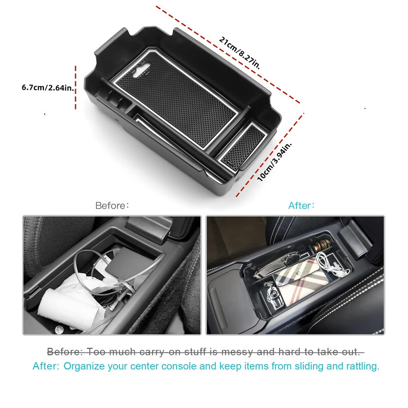 Organizator pentru consola centrală pentru Volvo XC40 2019 2020 2021 2022 2023 2024 Accesorii Inserție pentru cotieră Cutie secundară de depozitare