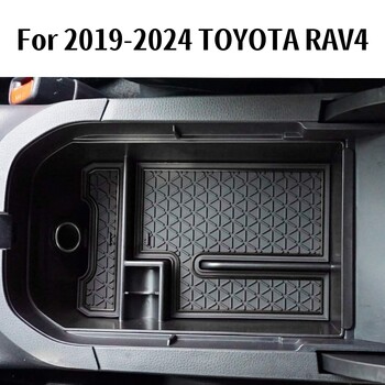 За TOYOTA RAV-4 Органайзер на централната конзола За Toyota RAV4 2019 2020 2021 2022 2023 2024 Подлакътник Вторична тава за съхранение