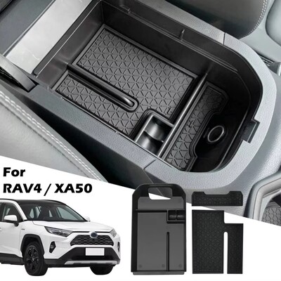 Pentru TOYOTA RAV-4 Organizator pentru consola centrală pentru Toyota RAV4 2019 2020 2021 2022 2023 2024 Tavă de depozitare secundară pentru cotiera