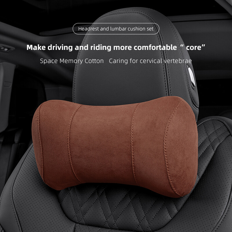 Scaun auto universal Tetiera piele intoarsa din bumbac cu memorie Perne pentru gat Accesorii pentru interiorul masinii Suport pentru cap pentru scaune automate Amelioreaza durerile de gat ﻿