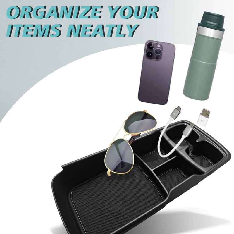 Pentru KIA EV6 2022 2023 2024 Organizator pentru consola centrală Tavă inferioară Cotieră Cutie de depozitare Suport pentru pahare Set 2 buc