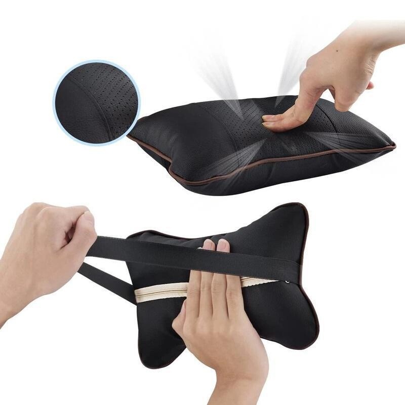 Automobilski jastuci za vrat s obje strane Pu koža Pakiranje od 1 komada Naslon za glavu za ublažavanje bolova u glavi Univerzalni jastuk za automobile ispunjen vlaknima