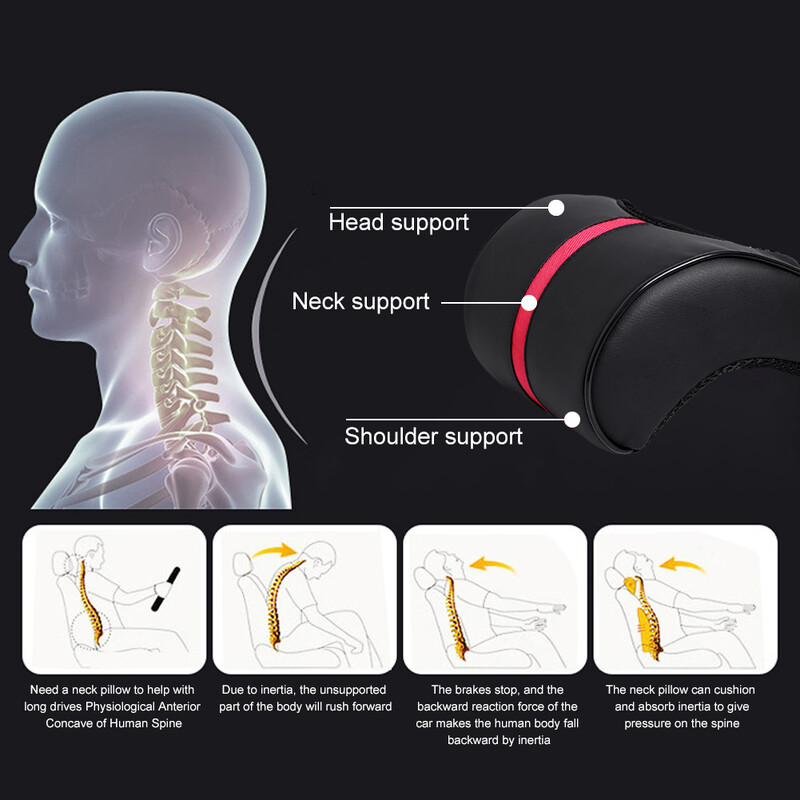 Automobilsko sjedalo, jastuk za glavu, jastuk za vrat, mekana PU koža, automatski naslon za glavu, jastuk za sjedalo od memorijske pjene, jastuk za naslon automobila, unutarnji dodaci