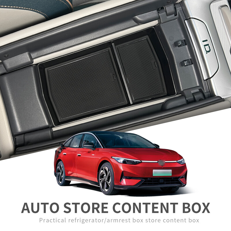 Središnja konzola Naslon za ruke Kutija za odlaganje za VW ID.7 ID7 Auto Središnja ladica Organizator Dodaci Pospremanje Crna