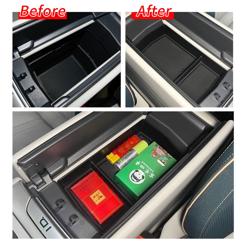 Središnja konzola Naslon za ruke Kutija za odlaganje za VW ID.7 ID7 Auto Središnja ladica Organizator Dodaci Pospremanje Crna