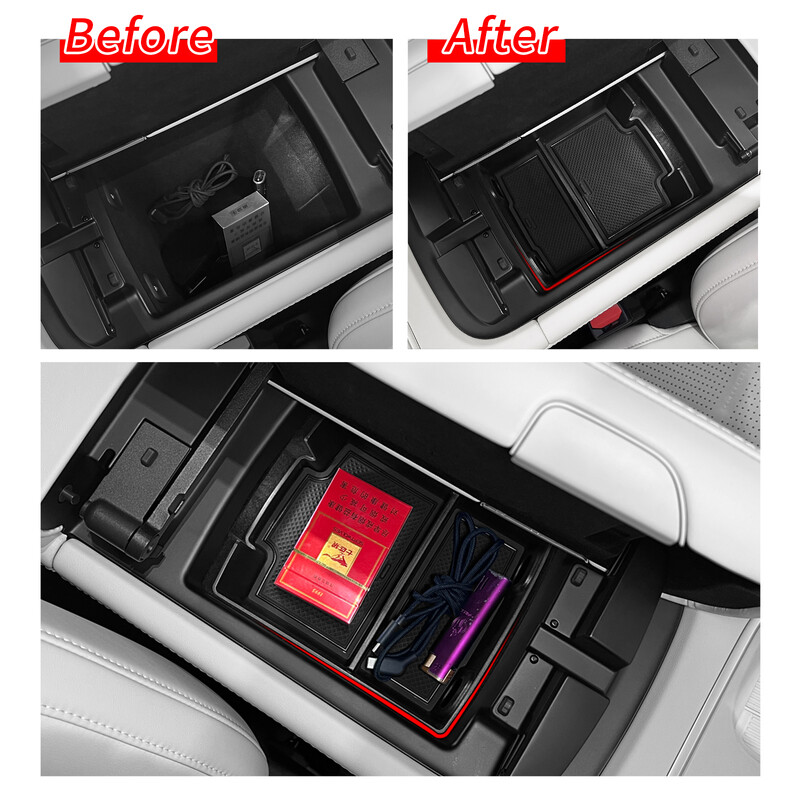 za NIO EL6 ES6 2023 2024 Središnja konzola Naslon za ruke Kutija za pohranu Auto Središnja ladica Organizator Dodaci Pospremanje Crni ABS+PVC