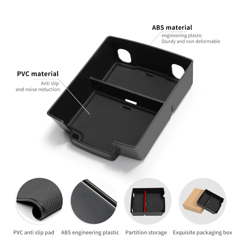 za NIO EL6 ES6 2023 2024 Središnja konzola Naslon za ruke Kutija za pohranu Auto Središnja ladica Organizator Dodaci Pospremanje Crni ABS+PVC