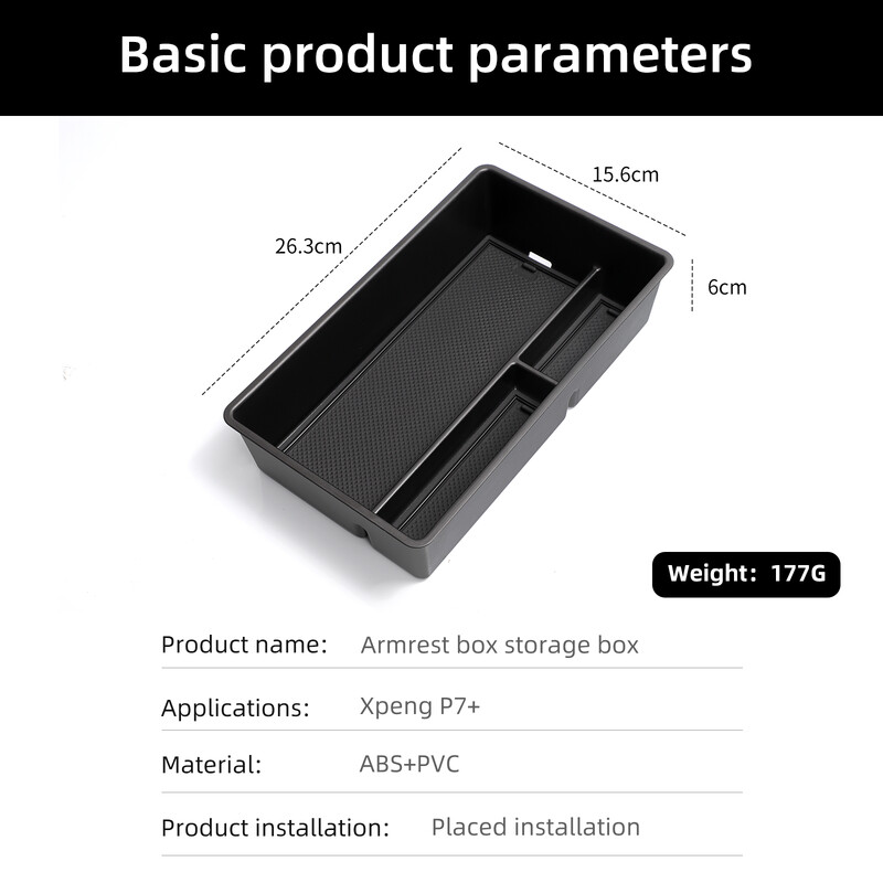 pentru Xpeng P7+ Consola centrală Cotieră Cutie de depozitare Tavă auto Organizatoare Accesorii Aranjare Negru