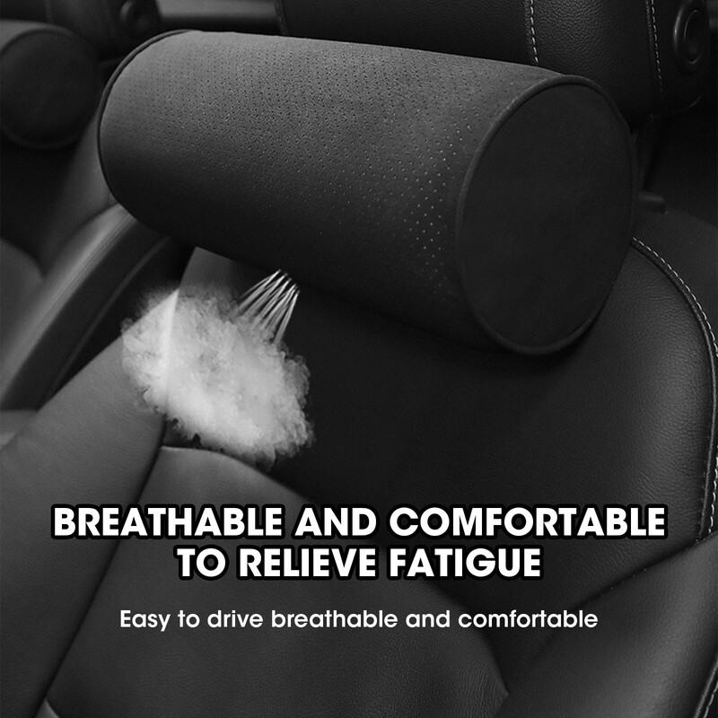 Възглавница за врата на автомобил Алкантара, велур, кръгли облегалки за глава Монтирана възглавница за защита на шийния гръбнак Универсална употреба за кола Универсална