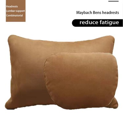 Tetiera high end din piele intoarsa, perna pentru gat, suport pentru talie auto, unealta lucrata manual