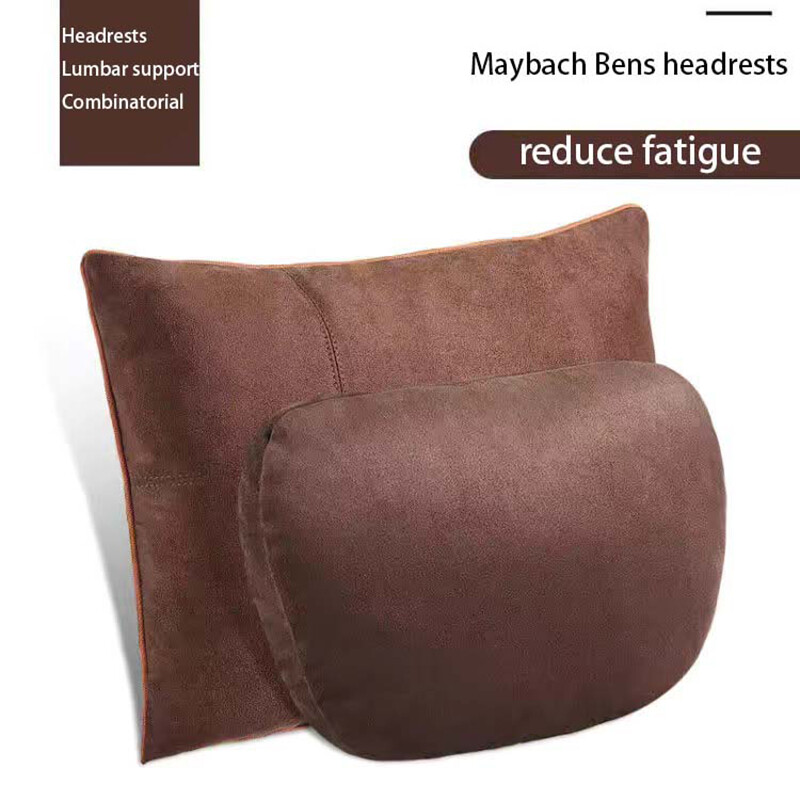 Tetiera high end din piele intoarsa, perna pentru gat, suport pentru talie auto, unealta lucrata manual