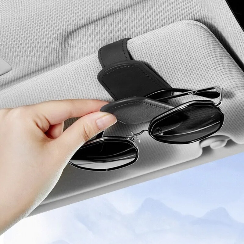 Clip pentru ochelari de soare pentru soare multifuncțional Clip pentru ochelari din piele Suport magnetic pentru ochelari de soare Suport cu clemă Accesoriu universal pentru mașină