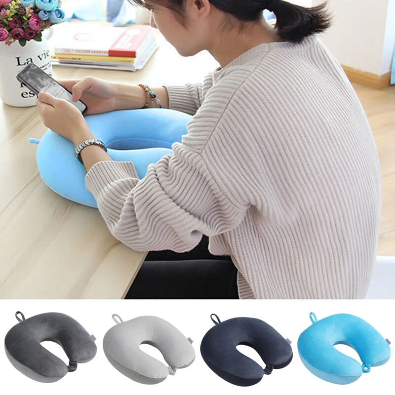 Automobilski jastuk za vrat Mekani putni jastuk s česticama pjene za udobnost u zrakoplovu Automobili Kućni ured Koristite plišanu igračku Naslon za glavu automobila