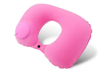 U-образна възглавница за врата, пътуване на открито Push Type Автоматична надуваема възглавница за врата Възглавница Къмпинг Кола Облегалка за глава Автомобилни аксесоари Интериор