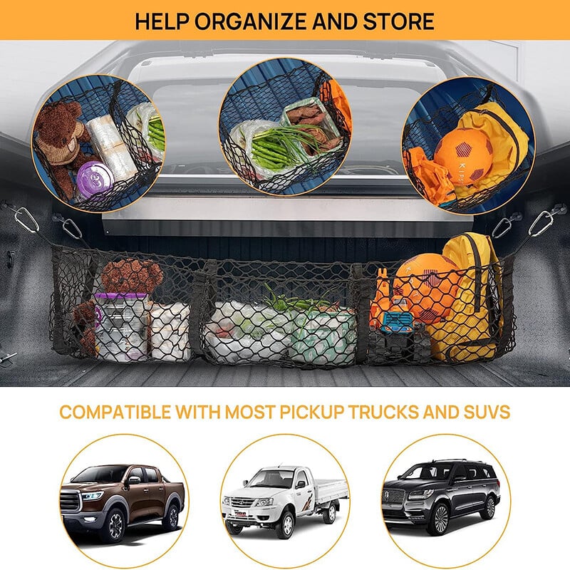 Mreža za prtljažnik Krevet Organizator Mrežasta mreža za pohranu Dodaci za kamione Krevet Držač namirnica za SUV automobil Toyota Kamion Kamion Krevet