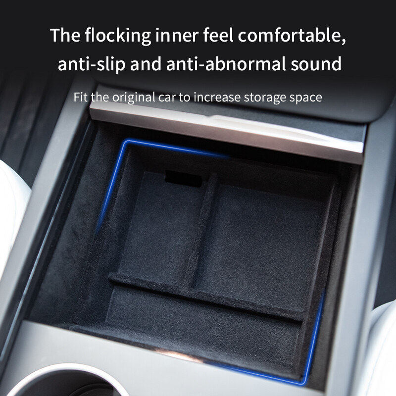 Za model 3 Highland 2024 Središnja konzola i kutija za odlaganje naslona za ruke Flocking ABS pladanj Središnji organizator 2024 Tesla Model3 Dodaci