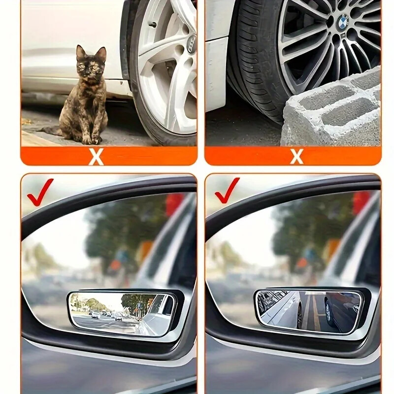 2gab Aklās zonas spogulis taisnstūrveida augstas izšķirtspējas stikla bezrāmja izliekts atpakaļskata spogulis, automašīnas atpakaļgaitas artefakts