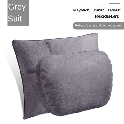 Tetiera pentru mașină Pernă pentru gât Suport pentru talie piele de căprioară Mercedes-Benz Clasa S Scaun pentru spate Perna pentru talie