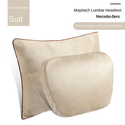 Tetiera pentru mașină Pernă pentru gât Suport pentru talie piele de căprioară Mercedes-Benz Clasa S Scaun pentru spate Perna pentru talie