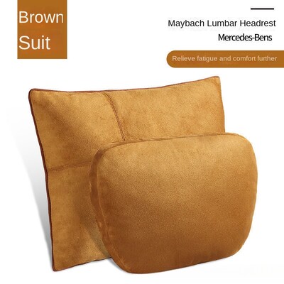 Tetiera pentru mașină Pernă pentru gât Suport pentru talie piele de căprioară Mercedes-Benz Clasa S Scaun pentru spate Perna pentru talie