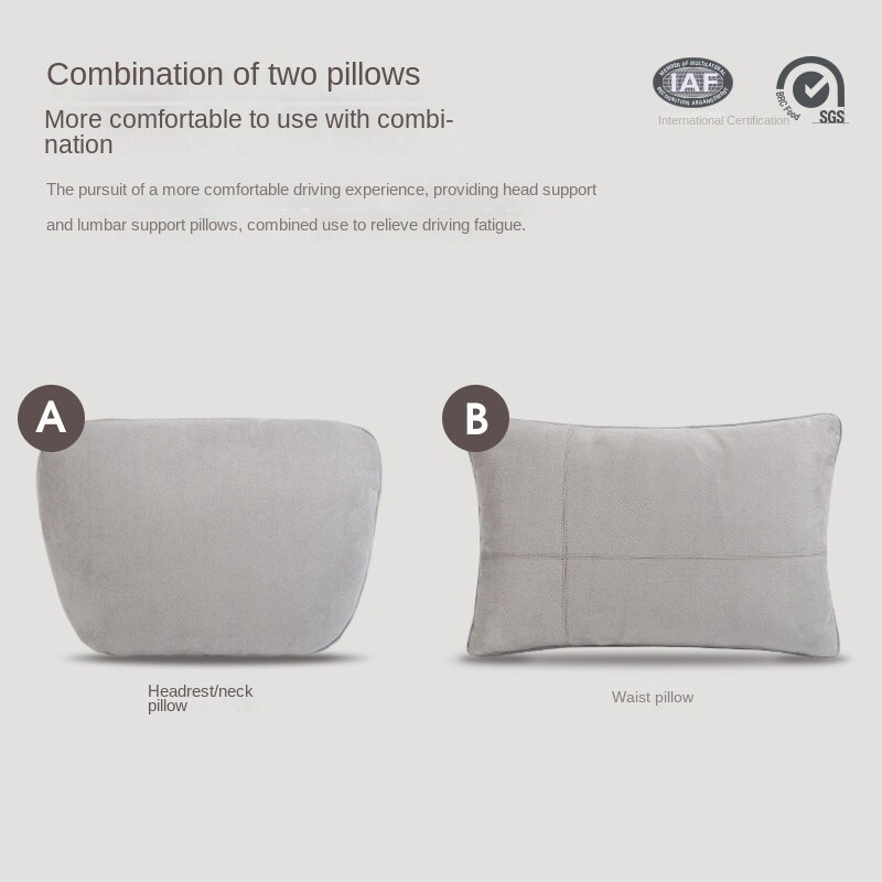 Tetiera pentru mașină Pernă pentru gât Suport pentru talie piele de căprioară Mercedes-Benz Clasa S Scaun pentru spate Perna pentru talie