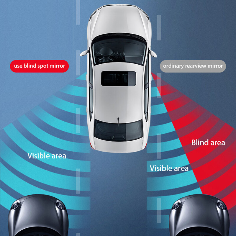 1 gab automašīnu sānu spoguļi kravas automašīnu aklo zonu spoguļiem HD apaļa, izliekta platleņķa ūdensnecaurlaidīga automātiska izliekta aizmugures skata spoguļi