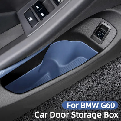 BMW Series 5 G60 I5 2024 TPE első ajtó tárolódobozhoz autó belső ajtó rendszerező tálca vízpohártartó autó belső kiegészítők
