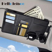 Organizator premium din piele PU pentru parasolar pentru mașină cu depozitare cu mai multe buzunare Ideal pentru carduri pentru ochelari de soare, pixuri și obiecte esențiale de călătorie