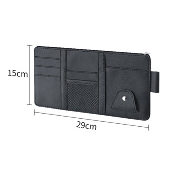 PU δέρμα Premium Sun Visor Organizer αυτοκινήτου με χώρο αποθήκευσης σε πολλές τσέπες Ιδανικό για στυλό για κάρτες γυαλιών ηλίου και είδη ταξιδιού