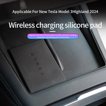 Για Tesla Model 3 Highland 2024 Silicone Wireless Charger Pad Center Control Protector Αντιολισθητικό ματ Εσωτερικό Αξεσουάρ αυτοκινήτου