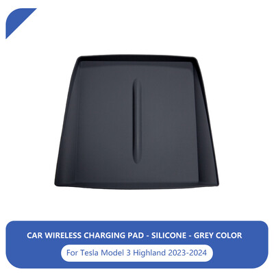 Za Tesla Model 3 Highland 2024 Silikonska podloga za bežični punjač Središnja zaštita za kontrolu Neklizajuća podloga Dodaci za unutrašnjost automobila