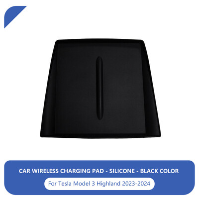 Za Tesla Model 3 Highland 2024 Silikonska podloga za bežični punjač Središnja zaštita za kontrolu Neklizajuća podloga Dodaci za unutrašnjost automobila