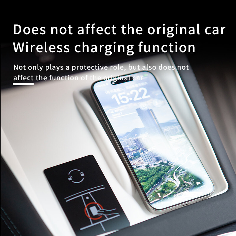 Za Tesla Model 3 Highland 2024 Silikonska podloga za bežični punjač Središnja zaštita za kontrolu Neklizajuća podloga Dodaci za unutrašnjost automobila