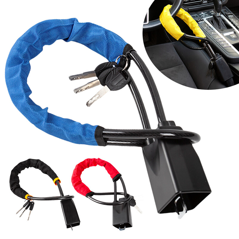 1-4 бр. Здрава брава за предотвратяване на кражба с катарамите на предпазните колани Заключване на въртящия се волан Заключване против кражба на автомобила Подобрява сигурността на автомобила