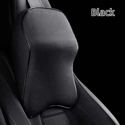 Tetiera din piele Nappa 3D din spumă cu memorie, pernă pentru gât pentru mașină, suport pentru gât, pentru ameliorarea durerii în mașină, suport pentru gât de călătorie