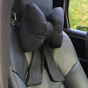 Pernă pentru cap de mașină pernă pentru gât plasă roșu drăguț fundă roz pernă pentru scaunul de mașină patru anotimpuri pernă universală pentru capul mașinii cu fundă roșie