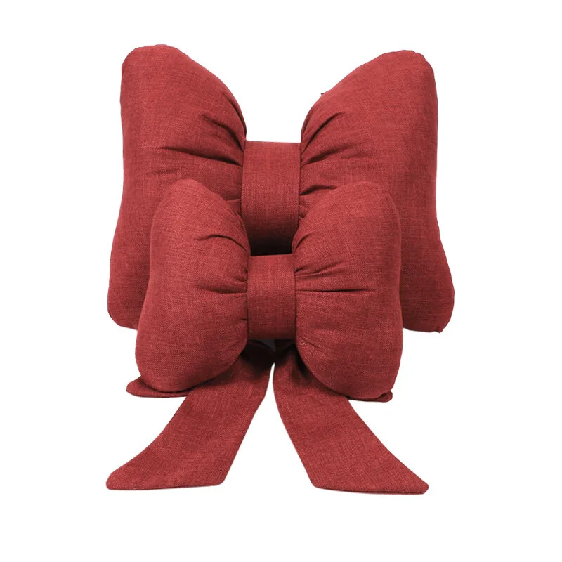 Pernă pentru cap de mașină pernă pentru gât plasă roșu drăguț fundă roz pernă pentru scaunul de mașină patru anotimpuri pernă universală pentru capul mașinii cu fundă roșie