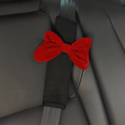 1buc drăguț de desene animate roșu bowknot mașină pernă pentru gât universal pentru scaun auto tetiera suport centură de siguranță accesorii auto pentru femei