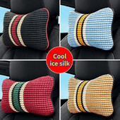 Mătase de gheață Pernă pentru gât pentru mașină Tetiera universală din piele răcoroasă pentru tetieră Pernă pentru scaun Suport pentru cap Accesorii de interior pentru camion auto