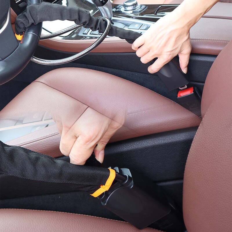 Sigurnosni protuprovalni sustav automobila Pojačana čelična sajla Višenamjenska brava za upravljač s podesivom sigurnosnom kopčom Brava za automobil