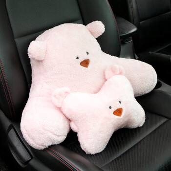 Cute Bear Ζώο Μαξιλάρι Προσκέφαλου Αυτοκινήτου Lovely Auto Seat Υποστήριξη κεφαλιού Προστασία λαιμού Μαξιλάρι βελούδινα αυτοκίνητα Κιτ αυτοκινήτου οσφυϊκού στηρίγματος