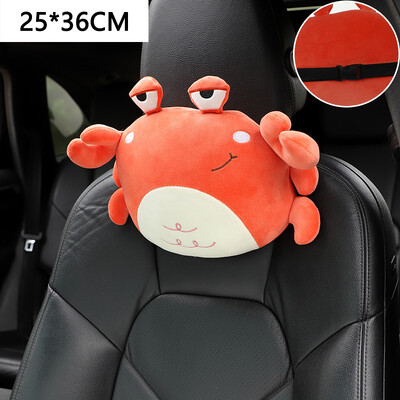 Pluș Bowknot Tetiera pentru mașină Animal de desene animate Oaie Anime Urs Porc Protector pentru gât Crab Creativ Auto Aruncă Pernă Accesorii pentru mașină