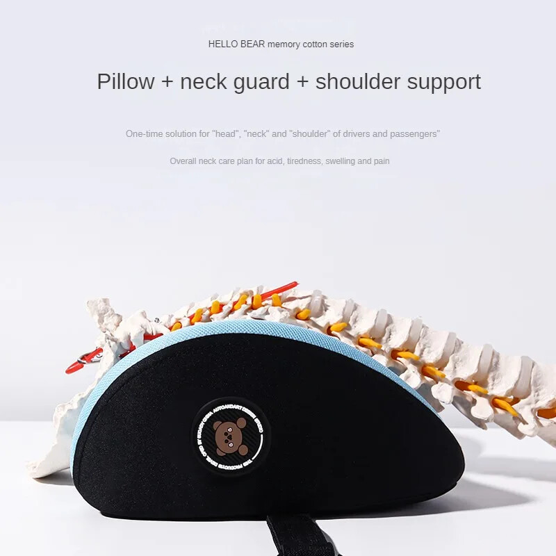 Jastuk za vrat od memorijske pjene vrhunske kvalitete, slatki medo, spori odskok, Znanstveno dizajnirana potpora za vrat i mekana, udobna